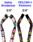 3/4" Paw Print and American Landmark Printed Neck Strap, Band or Ring Lanyards With Safety Breakaway Features.