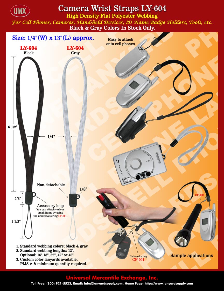 Convenient Digital Camera Wrist Straps with Decorative and Functional Loops.