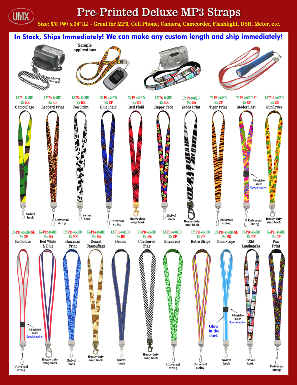 Deluxe Straps: MP3, CD, iPod or Digital Music Player Straps.