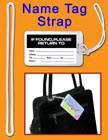 Plastic luggage tag loop or plastic name tag straps