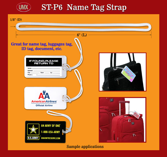Luggage Tag Loops, Name Tag Holder Straps or Bag Tag Plastic Loop Holders