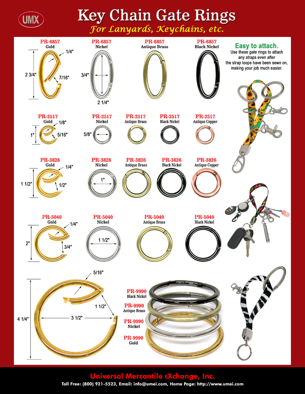 We design and manufacture a great selection of multiple function key chain gate rings for key holders.