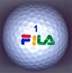 fila white color logo golf balls - front side
