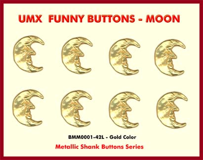 moon face buttons - metallic shank buttons bmm0001