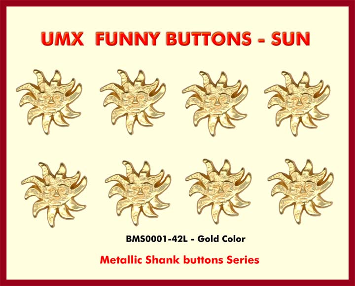 novelty buttons- sun face buttons, funny buttons bms0001