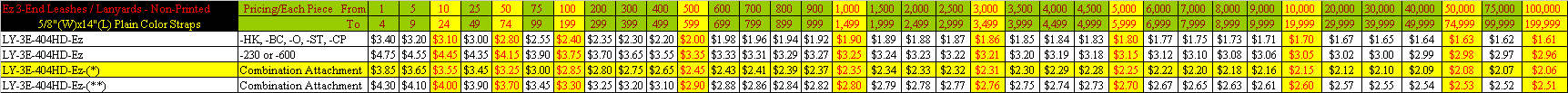 In Stock, Can Ship Right Away! 14 Color of 5/8" Plain Color, Ez-Adjustable 3-End Heavy Duty Plain Lanyard Pricing.