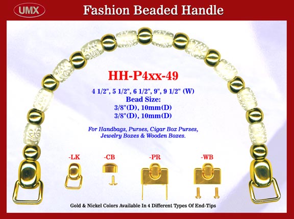 Gold Color Model: HH-P4xx-49 Stylish Purse Handle For Handcrafted Cigar Box Purse, Cigarbox and Jewelry Box Handbag