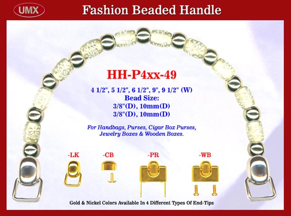 Nickel Color Model: HH-P4xx-49 Stylish Purse Handle For Handcrafted Cigar Box Purse, Cigarbox and Jewelry Box Handbag