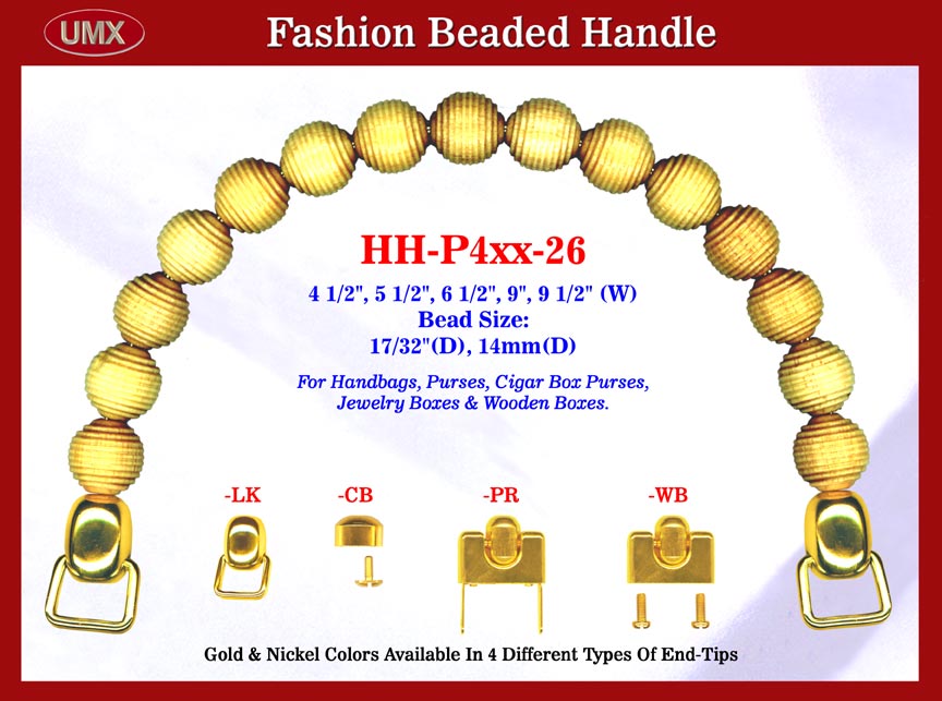 HH-P4xx-26 Stylish Wood Jewelry Box Wooden Bead Handle