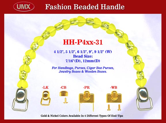 HH-P4xxN-31 Wood Jewelry Box, Cigar Box Purse, Cigarbox Handbag Beaded Handle