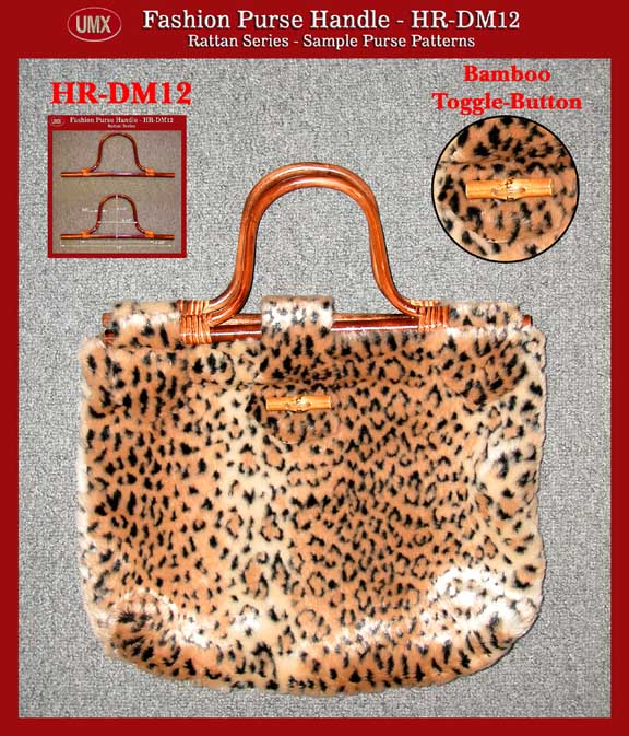 Fashion Designer Handbag and Purse Patterns - HR-DM Rattan Handles and Bamboo Toggle-Buttons Handles - Pattern 1