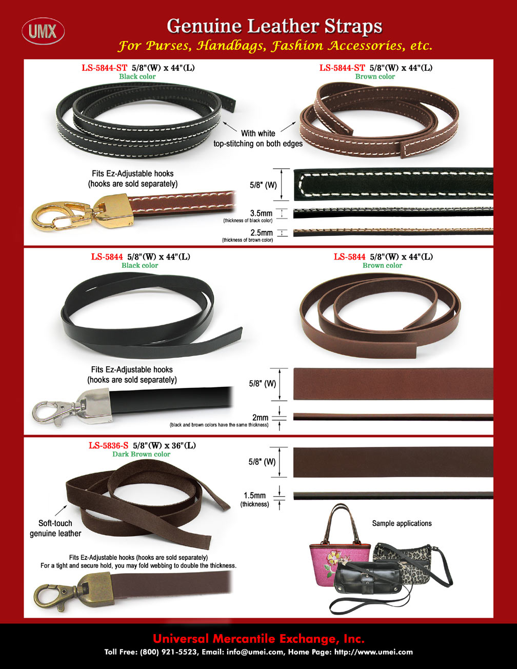 The leather straps are great for purse, handbag, cigar box or jewelry box's leather handles.
