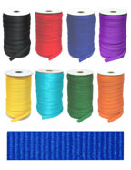 Plain color purse and handbag straps sold by foot or by spool.